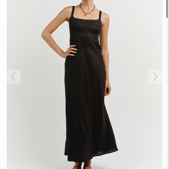 DISSH Campbell black linen midi maxi dress - Picture 1 of 5